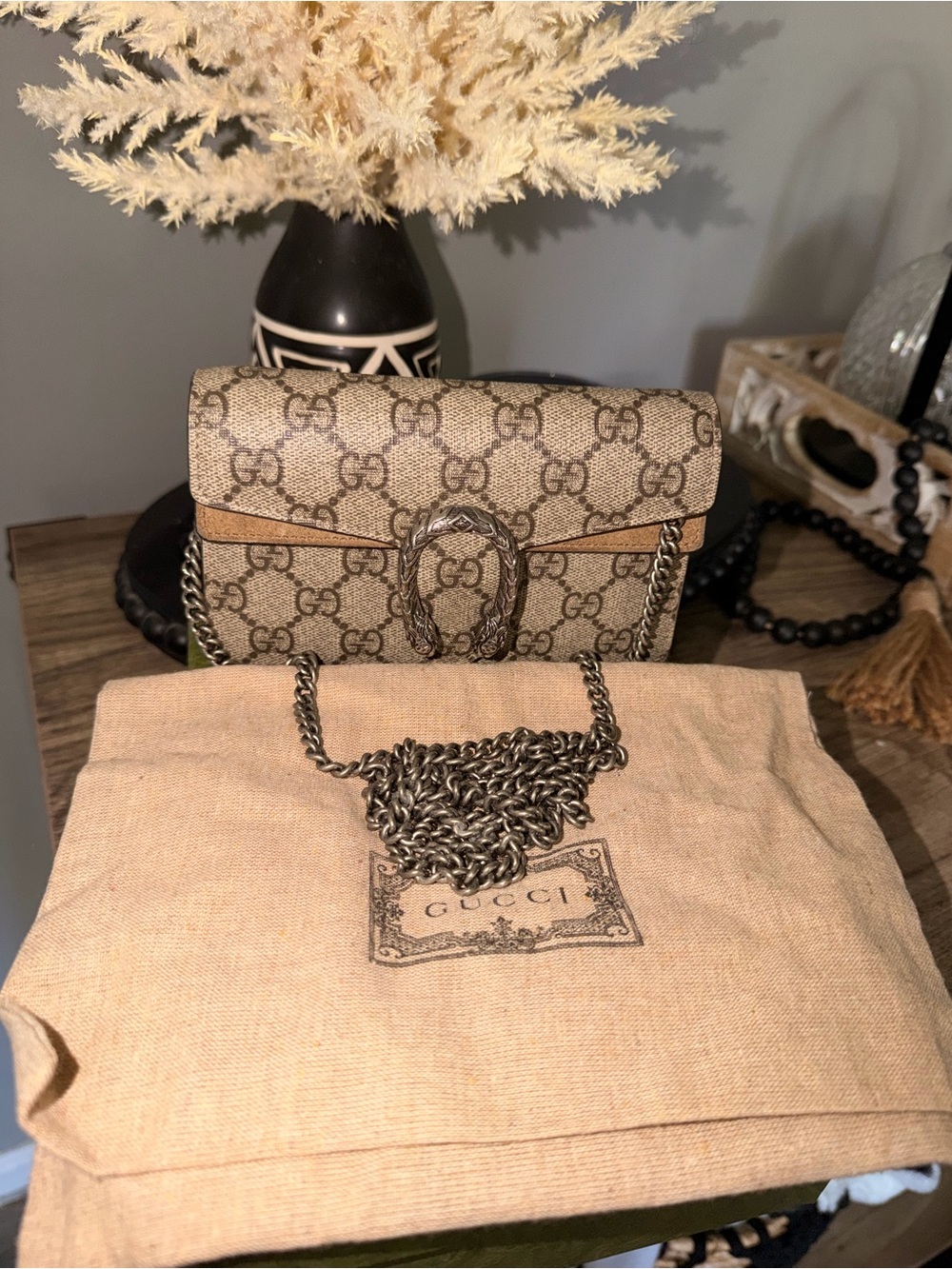 Gucci Beige GG Supreme Dionysus Mini Bag - Picture 7 of 8